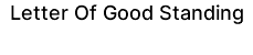 Letter Of Good Standing