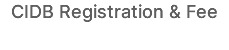 CIDB Registration & Fee