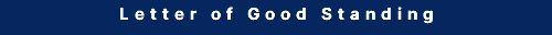 Letter of Good Standing